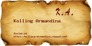 Kolling Armandina névjegykártya